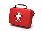 Compact First Aid Kit (228pcs) Designed for Family Emergency Care. Waterproof EVA Case and Bag is Ideal for The Car, Home, Boat, School, Camping, Hiking, Office, Sports. Protect Your Loved Ones. Red