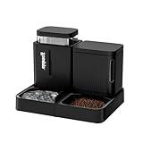 ZOMISIA Gravity Cat Feeder and Water Dispenser, 2 in 1 Automatic Cat Feeder with 180 Degree Rotatable, 2 Pack Large Capacity Self Feeding for Small Medium Dog Puppy Kitten, Black, 0.8 Gallon x 2