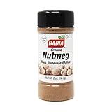 Badia Ground Nutmeg Powder 2 Oz – Warm, Sweet, and Spicy Flavor for Baking, Desserts, Beverages, and Savory Dishes – Ideal for Holiday Recipes & Coffee