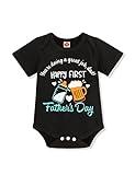 Sinda Fathers Day Clothes Happy First Fathers Day Bodysuit Romper Baby Boy Girl Fathers Day Outfits