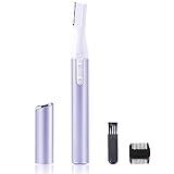 Electric Eyebrow Trimmer for Women, Facial Hair Razor Removal for Men, Mini Epilator for Bikini, Remover for Face, Chin, Peach Puzz, Lips, Body, Arms, Legs, Battery Operated (Purple)