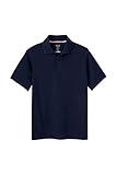 French Toast boys Short Sleeve Moisture Wicking Stretch Sport Polo Shirt, Navy, 10 12 US