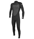 O'Neill Men's Reactor-2 3/2mm Back Zip Full Wetsuit, Black/Black, MS