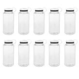 DISCOUNT PROMOS Plastic Sports Water Bottles with Flip Lid 38 oz. Set of 10, Bulk Pack - Great for Gym, Hiking, Cycling, Camping, Backpacking, School - Clear