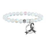 UJIMS Brain Cancer Support Gift Gray Awareness Ribbon Bracelet for Brain Cancer Patients Post Cancer Tumor Recovery Gift (Brain Cancer Bracelet)