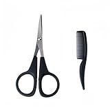 2 Pack Men's Beard & Mustache Scissors Set with Comb - Precision Grooming Kit for Men, Mini Comb Trimming Kit Stainless Steel Trimming Tools