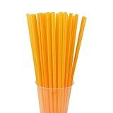 YAOSHENG200PCS 10.2 Inches Disposable Decorative Orange Plastic Straws for Birthday Wedding Cocktail Party Supplies (0.23 * 10.2inch) (Orange)
