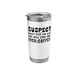 Suspect Social Media Trend Iced Coffee Lover Funny Caffeine Stainless Steel Insulated Tumbler