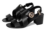 Michael Kors Women's Vera Flex Mid Sandal Heeled, Black, 9.5