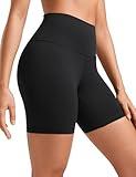 CRZ YOGA Womens ButterLuxe Biker Shorts 6 Inches - High Waisted Workout Running Volleyball Spandex Yoga Black Medium