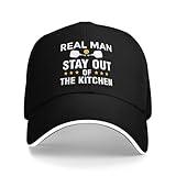 Real Men Stay Out of The Kitchen Pickleball Baseball Cap Classic Adjustable Fashion Casquette Hat for Men and Women Black