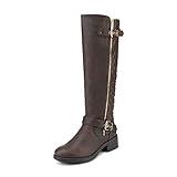 DREAM PAIRS Women's Knee High Boots Wide Calf Low Heel Riding Boots Fall Tall Boots for Women,Size 8,Brown,Utah-W