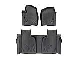 WeatherTech Custom Fit FloorLiners for Silverado 1500, 2500HD/3500HD LTD, Sierra 1500, 2500HD/3500HD, Limited, (CrewCab, Bucket Seats) W/2nd Row Storage Box- 1st Row & 2nd Row, Black