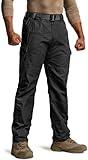 CQR Men's Tactical Pants, Water Resistant Ripstop Cargo Pants, Lightweight EDC Hiking Work Pants, Outdoor Apparel, Raider Black, 32W x 30L