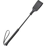 YUQGAOP 18 Inch Horse Whip, Premium Riding Crop Horse Whip for Equestrian Sports,Black, with Non-Slip Handles