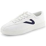 TRETORN Nyliteplus Canvas Sneakers Women's Lace-Up Casual Tennis Shoes Classic Vintage Style, White/Navy, 7
