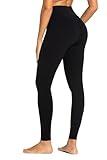 Sunzel Sunzfly Workout Leggings for Women, Tummy Control Compression Workout Gym Yoga Pants, High Waist & No Front Seam Lycra Black Medium 28"