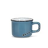 Abbott Collection 27-ENAMEL-ESP-DENIM Enamel Look Stoneware Espresso Mug, Denim