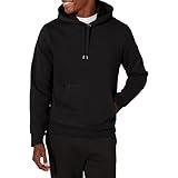 Amazon Essentials Men's Fleece Hoodie Sweatshirt (Available in Big & Tall), Black Heather, Large