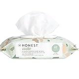 The Honest Company Clean Conscious Unscented Wipes | Over 99% Water, Compostable, Plant-Based, Baby Wipes | Hypoallergenic for Sensitive Skin, EWG Verified | Geo Mood, 60 Count