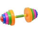 Kiddie Play Kids Weight Set Barbell & Dumbbells | kids Exercise Equipment for Toddler Gym | Adjustable Workout Toy