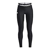 Under Armour Girls' HeatGear Armour Full Length Legging, (001) Black / / White, Youth Medium