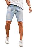 GINGTTO Mens Denim Capri Shorts Designer Blue Jeans Shorts for Men Jean Cortos De Hombres 36