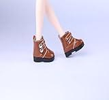 UCanaan Bjd Shoes, 7 cm Length Pu Shoes Brown Double-Breasted Boots Shoes for Smart Doll 1/3 BJD Doll SD AOD DOD BJD MSD Dollfie Best Gitfs for Girls Christmas Birthday