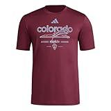 adidas Men's Standard Vintage World Pre-Game Short Sleeve T-Shirt, Team Maroon/Colorado Rapids