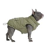 Spark Paws Dog Winter Jacket, Water-Resistant Coat, Warm Reflective Windproof Fleece-Interior, for Medium and Large Dogs - Olive - L