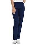 Cherokee Women's Workwear Elastic Waist Cargo Scrubs Pant, Navy, Large