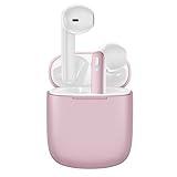 Wireless Earbuds 40H Playtime 8H Continuous Playtime Bluetooth Ear Buds, IPX6 Waterproof Stereo Sound Bluetooth Wireless Headphones with Microphone and Charging Case for iOS Android Sports Pink