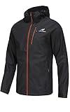 NORDIC OUTLAND Mens Rain Jacket with Mesh Lining,Waterproof Breathable Raincoat,Hooded Windbreaker for Outdoor (Large, Charcoal)