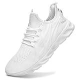 DLWKIPV Womens Walking Shoes Slip On Sneakers Tennis Shoes Running Sport Workout Gym Shoes Athletic Non Slip Lightweight Breathable Fashion Casual Shoes for Travel Work White US 8.5
