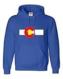Go All Out Medium Royal Mens Colorado State Flag Sweatshirt Hoodie