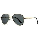 Pro Acme Kids Aviator Sunglasses for Boys Girls, Polarized Small Face for Youth Juniors Age 3-18, with Two Sizes 50MM 52MM (Gold Frame/Black Lens)