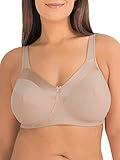 Fruit of the Loom womens Seamed Soft Cup Wirefree Cotton Bra, Sand Shine, 42B