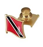 vmcoatdu Trinidad and Tobago Flag Backs Locking Pin Keepers Locking Clasp Pin Badge International Travel Brooch Metal Alloy Souvenir Pin 0.75x0.7 Inch Small Pin (Trinidad and Tobago)