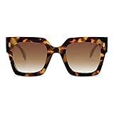 SOJOS Vintage Oversized Square Sunglasses for Women,Retro Womens Luxury Big Large Sun Glasses UV400 SJ2194 Tortoise