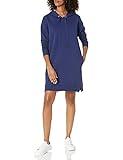 The Drop Women's Iona Long-Sleeve Hooded Mini Sweatshirt Dress, Navy, 2X, Plus Size