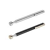 2 Pieces Magnetic Telescoping Pick-Up Tool with Pocket Clip 3 Lb Extendable Magnetic Grabber Reacher Tools 25 Inch Flexible Magnet Retrieval Stick Gadget Suitable Gifts for Men