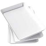 Lifewit Serving Tray Plastic for Party Supplies, 15" x 10" Platters for Serving Food, 3 pcs White Reusable Tray for Veggie, Snack, Fruit, Cookies, Desserts in Kitchen/Pantry Organization