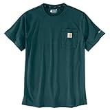 Carhartt Men's Force Relaxed Fit Midweight Short-Sleeve Pocket T-Shirt, Greenstone, Large