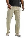 Lee Men's Big & Tall Extreme Motion Flat Front Regular Straight Pant Stone 46W x 32L