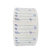 ATL Direct 2x1 Dissolvable Labels for Food Containers (500, Blue) - Writeable, Heat-Resistant, Freezer-Safe, Bilingual Restaurant Supplies