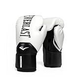 Everlast Elite 2 Boxing Gloves, Pro Training Gloves for Men and Women, Secure Fit Hook and Loop Closure & Ventilation, Heavy Bag & Speedbag Training (16 oz, White/Black)