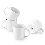 GBHOME 12 OZ Off White Coffee Mugs Set of 4, Porcelain Coffee Mugs with Large Handle for Man, Woman, Light Weight Coffee Mugs for Latte/Cappuccino/Cocoa/Milk, Dishwasher & Microwave Safe