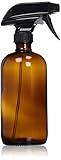 Sally's Organics 16oz Amber Glass Spray Bottle for Thieves Cleaner, Essential Oils, Cleaning Solutions & Plants - Refillable, Chemical-Resistant, with Adjustable Mist & Stream Sprayer