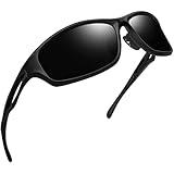 Joopin Trendy Sports Sunglasses Polarized UV400 Classic Matte Black Wrap Around Shades for Men Women Big Military Sun Glasses Shady Rays