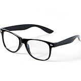 Spooktacular Creations Nerd Costume Glasses - Black Fake Glasses with Clear Lenses for Men, Women, Adults - Halloween Accessories